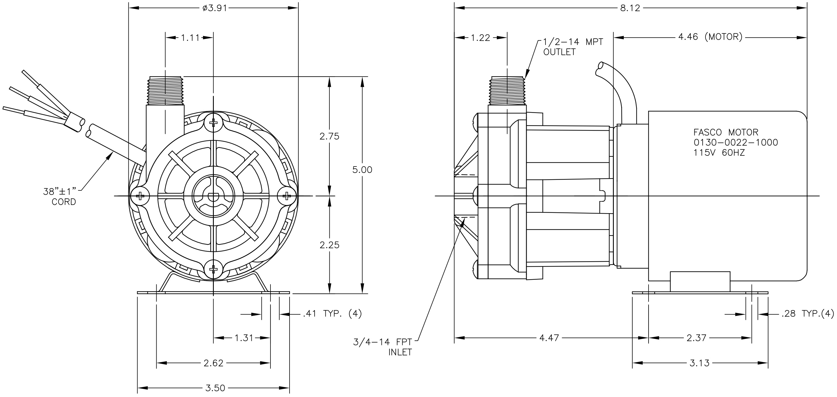 AC-3CP-MD Dimensions