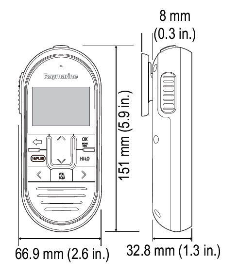 RAYMARINE A80289 dimensions