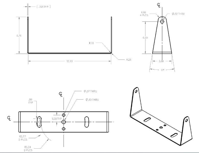 Standard Mounting Bracket Dimensions Durabrite