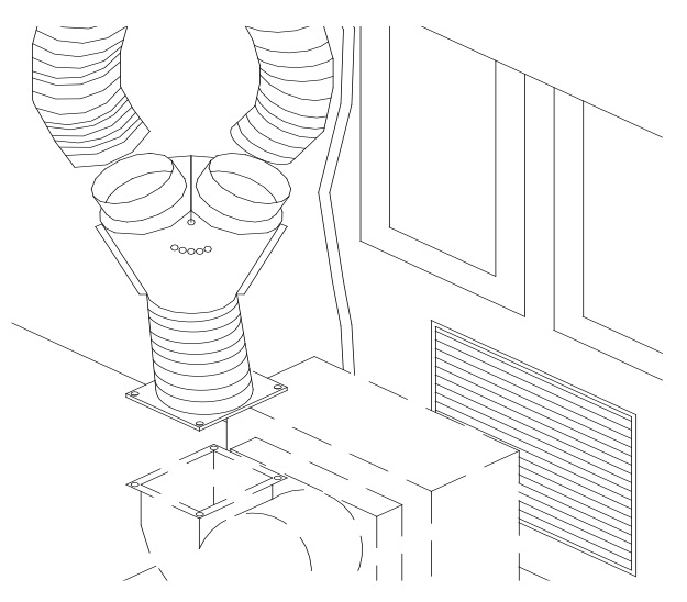 Marine Grade Plastic Duct TEE - 4" Inlet