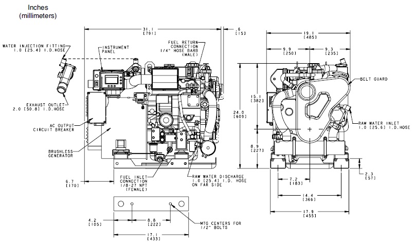 10.0 edt d-net marine generator dimensions