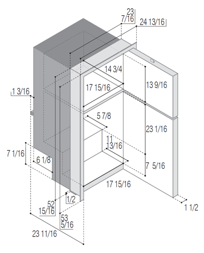 Vitrifrigo DP2600iXAC dimensions