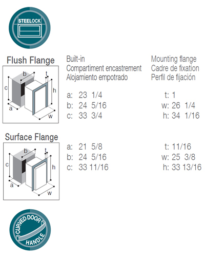 Vitrifrigo DRW180AIXD4  dimensions